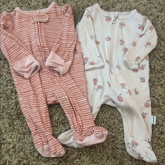 cloud island Other - Striped and Floral baby sleepers 2pc. Bundle newborn